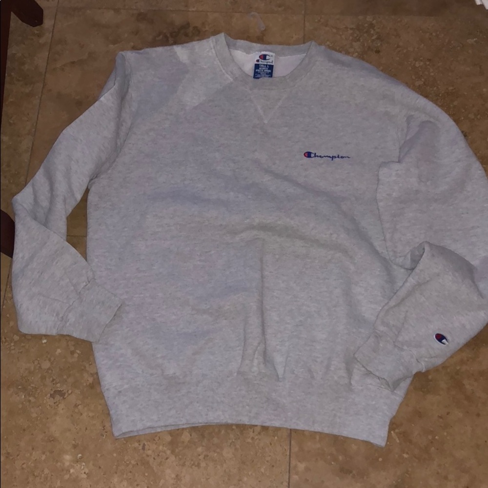 Oversized grey vintage Champion Pullover Crewkeck